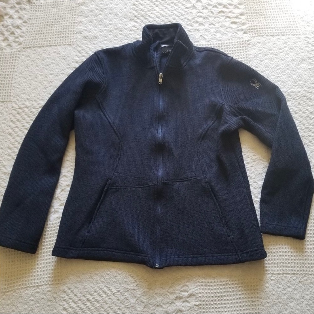 Spyder Endure Sweater Jacket. navy blue. Size L. Some snags but in great shape.